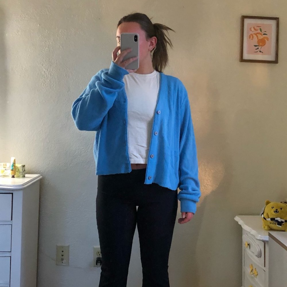 Thrifted Blue Unbranded Cardigan